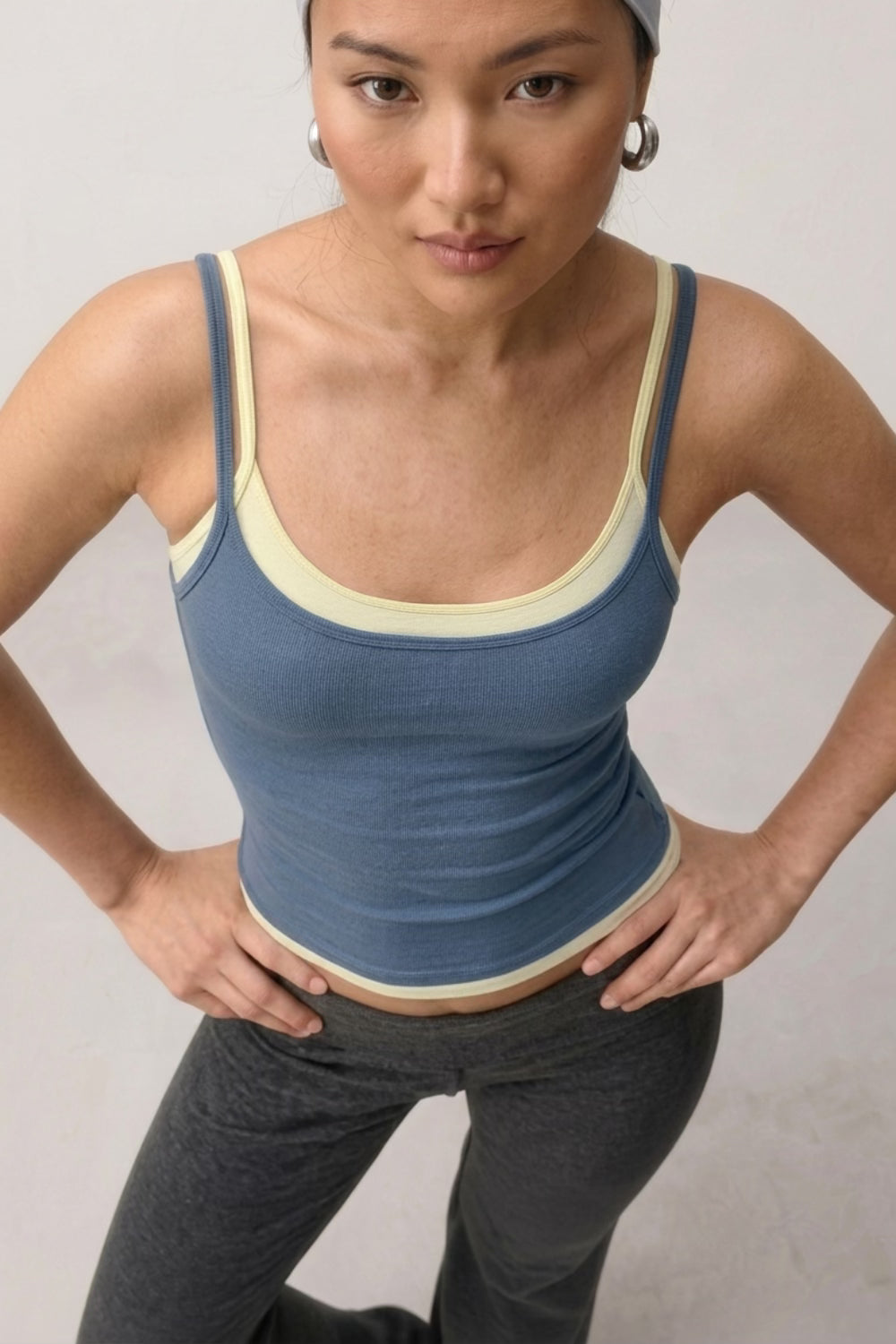 Double Scoop Tank - Steel Blue