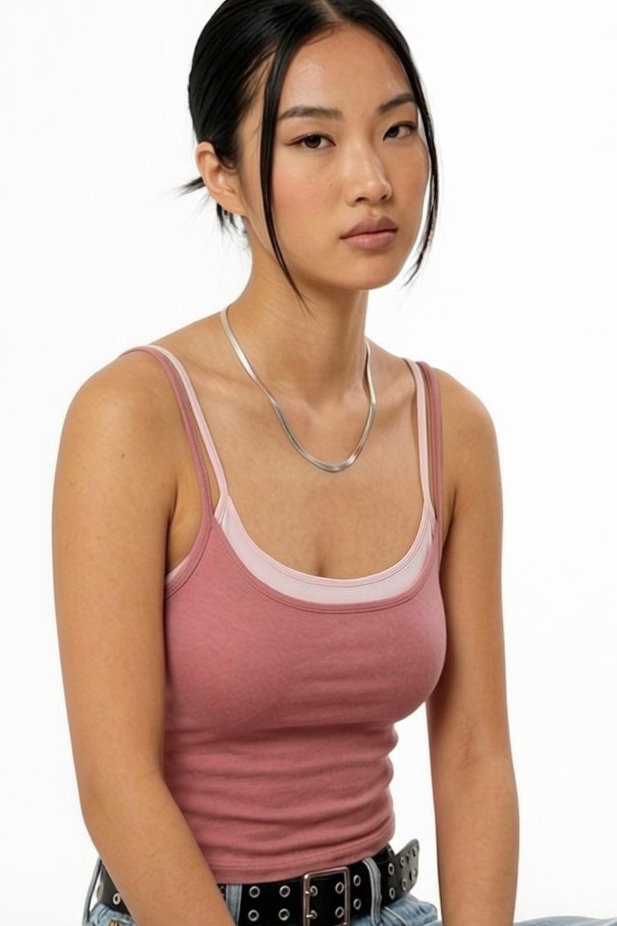 Double Scoop Tank - Pink