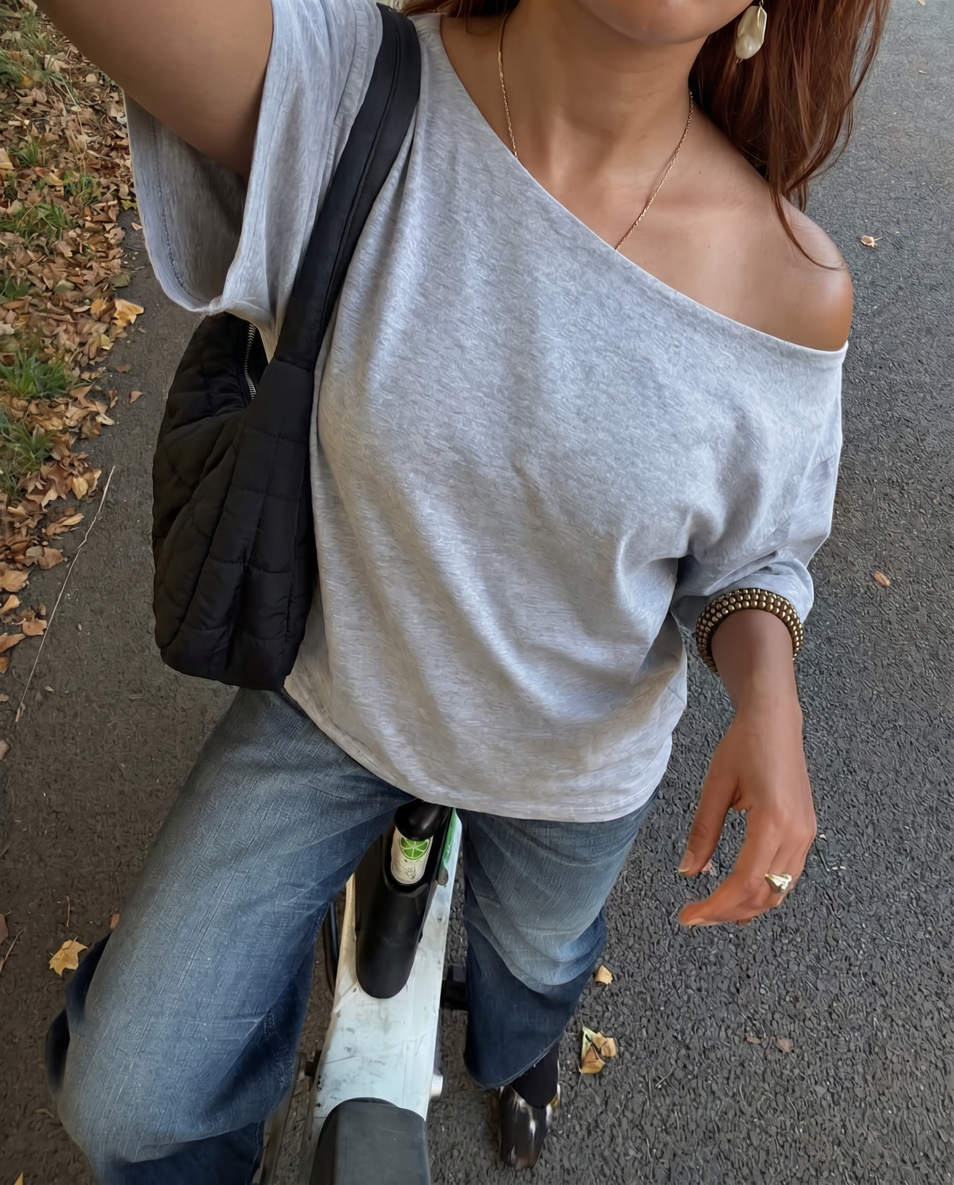 Late Checkout Off Shoulder Grey